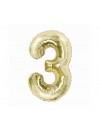 Balon foliowy Cyfra ''3'', 85 cm szampańskie złoto