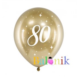 Balon lateksowy złoty chrom 80