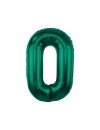 Balon foliowy Cyfra ''0'', 85 cm butelkowa zieleń