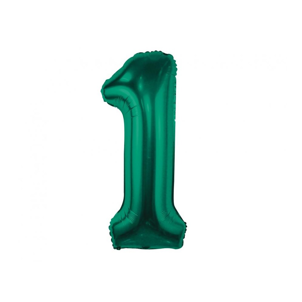 Balon foliowy Cyfra ''1'', 85 cm butelkowa zieleń