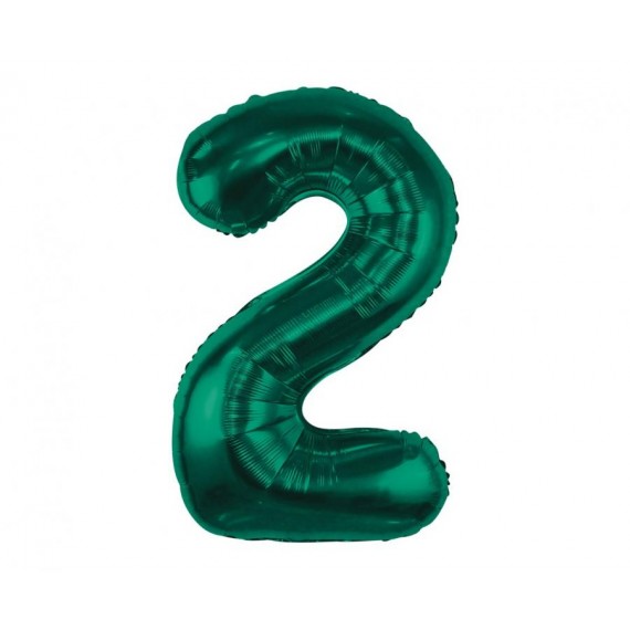 Balon foliowy Cyfra ''2'', 85 cm butelkowa zieleń