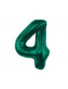 Balon foliowy Cyfra ''4'', 85 cm butelkowa zieleń
