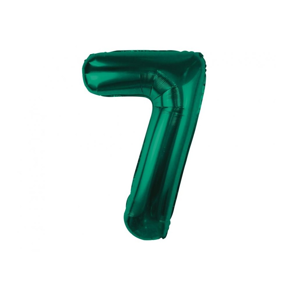Balon foliowy Cyfra ''7'', 85 cm butelkowa zieleń