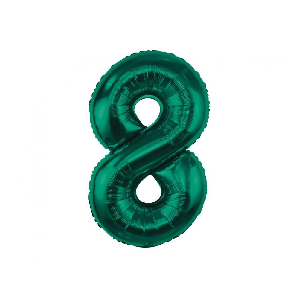 Balon foliowy Cyfra ''8'', 85 cm butelkowa zieleń