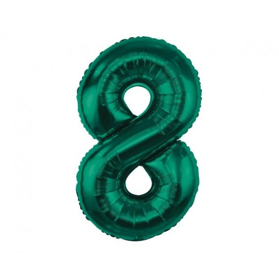 Balon foliowy Cyfra ''8'', 85 cm butelkowa zieleń