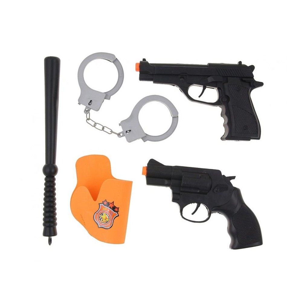 Zestaw Policjanta (pistolety, pałka, kajdanki)