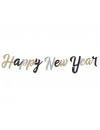 Girlanda papierowa Happy New Year, brokatowa, 250 cm