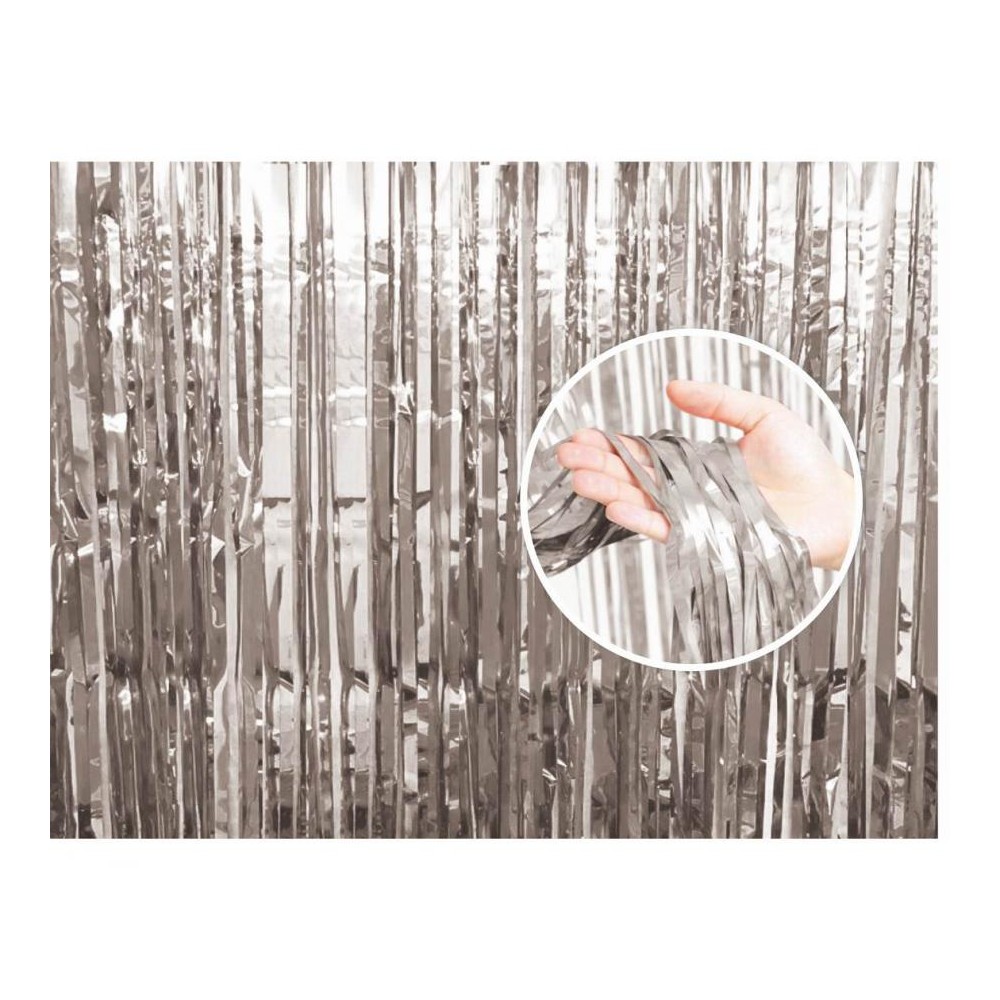 Kurtyna dekoracyjna, srebrna, 90x240cm