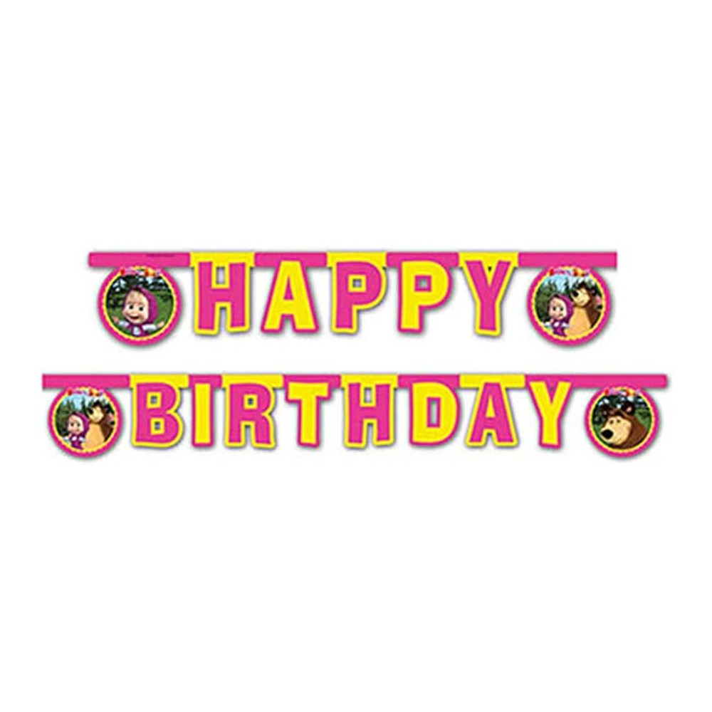 Banner MASHA AND THE BEAR - Happy Birthday MASHA I NIEDŹWIEDŹ