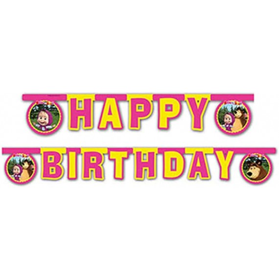 Banner MASHA AND THE BEAR - Happy Birthday MASHA I NIEDŹWIEDŹ