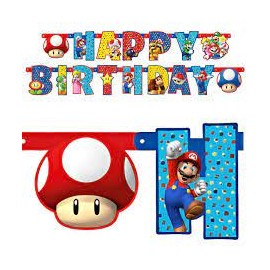 Banner Super Mario - Happy Birthday