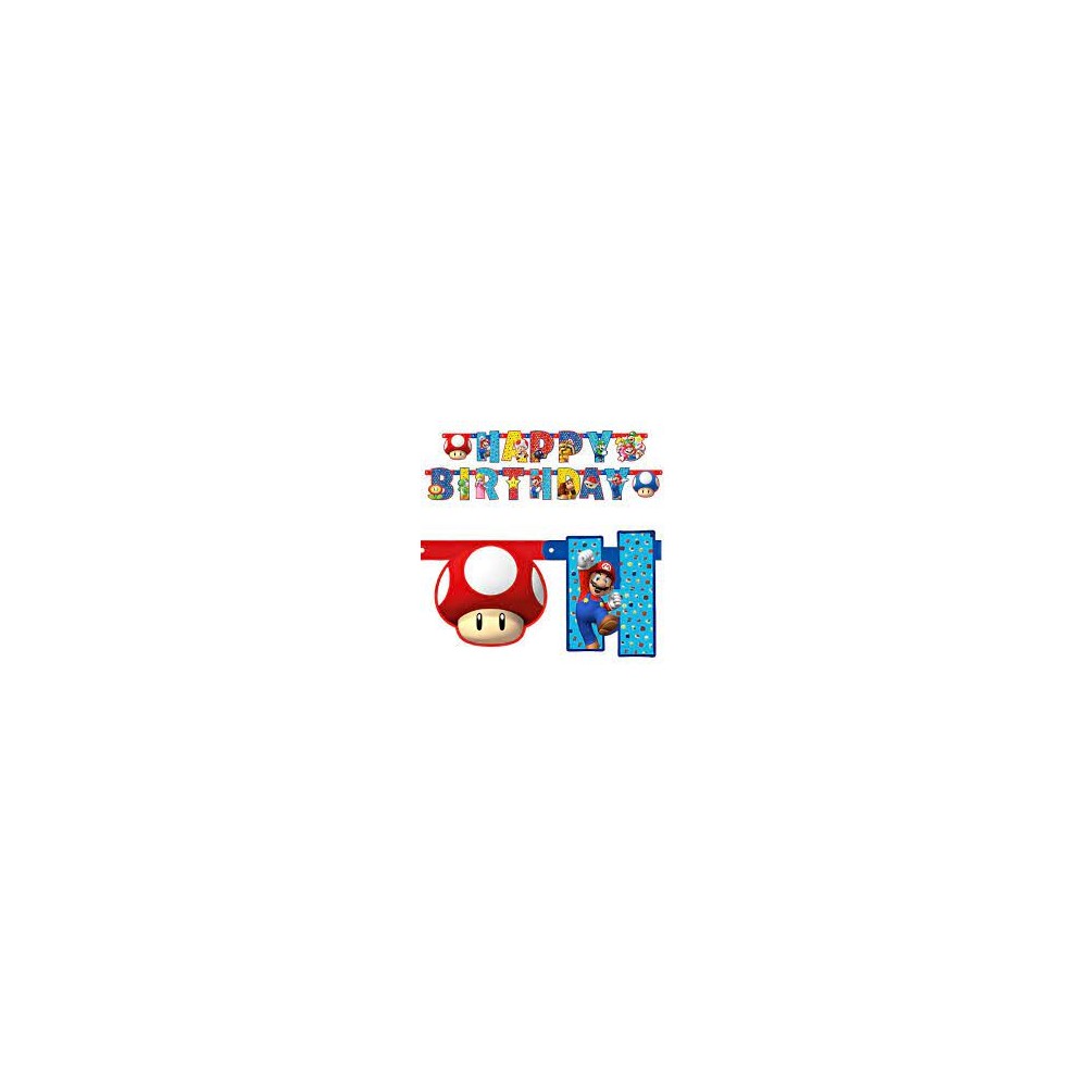 Banner Super Mario - Happy Birthday
