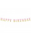 Girlanda papierowa Happy Birthday, różowo-złota, 160 cm