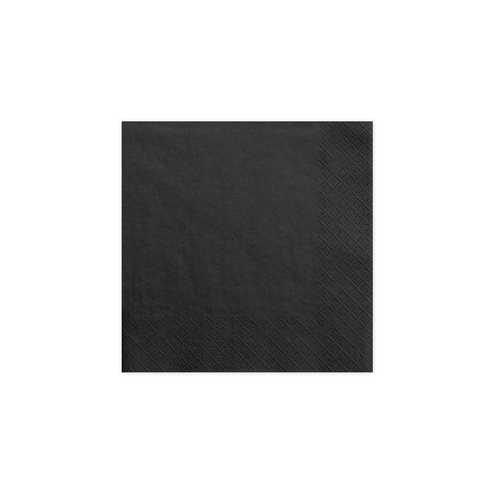Serwetki trójwarstwowe, czarny, 33x33cm