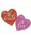 Balon foliowy łączone serca 41'' 104cm Two Hearts One Love