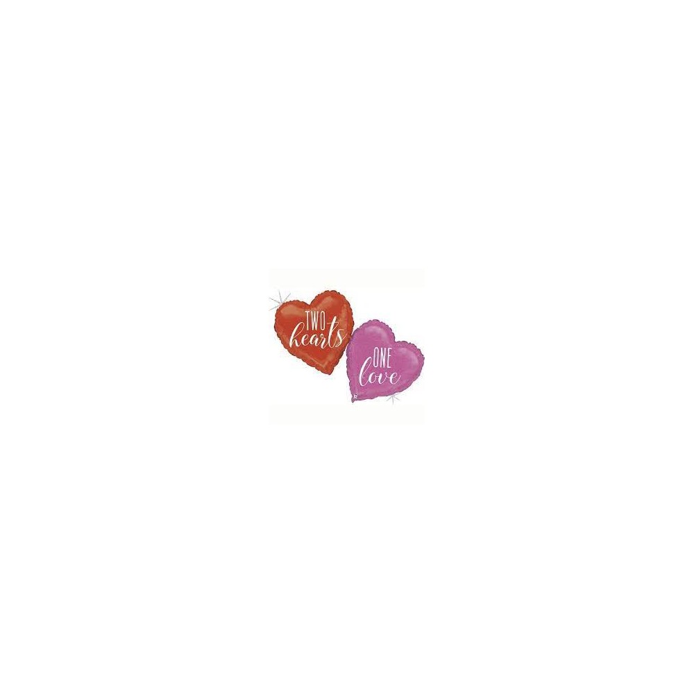 Balon foliowy łączone serca 41'' 104cm Two Hearts One Love
