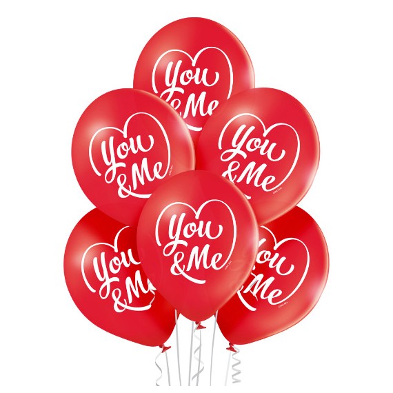 Balon lateksowy You & Me czerwony