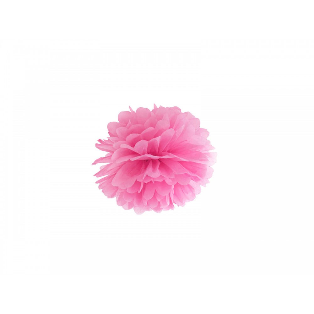 Pompon bibułowy, ciemno różowy, 35cm
