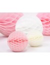 Honeycomb - dekoracja wisząca kula bibułowa różowa  10 cm