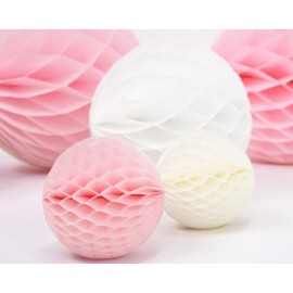 Honeycomb - dekoracja wisząca kula bibułowa różowa  10 cm