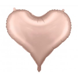Balon foliowy Serce, 75x64,5 cm, różowe złoto