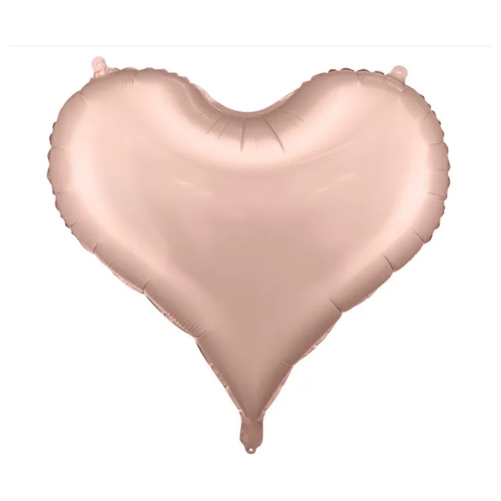 Balon foliowy Serce, 75x64,5 cm, różowe złoto