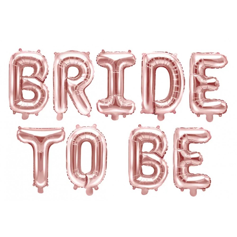 Balon foliowy Bride to be, 340x35cm, złoty róż