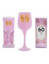 Kieliszek do wina 60 Urodziny różowy